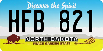 ND license plate HFB821