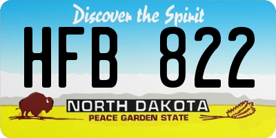 ND license plate HFB822