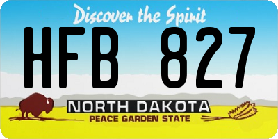 ND license plate HFB827