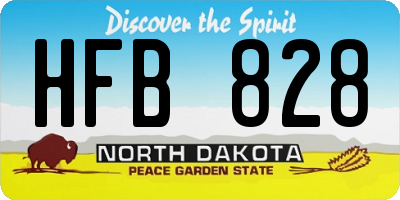 ND license plate HFB828