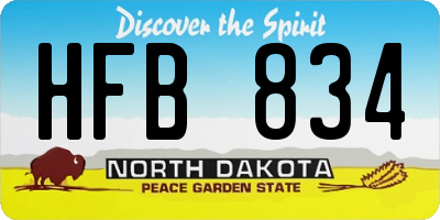 ND license plate HFB834