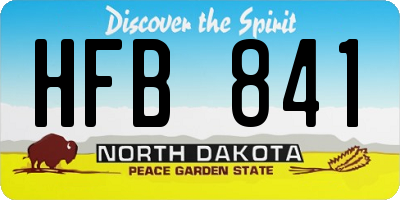 ND license plate HFB841