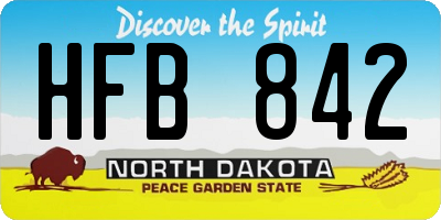 ND license plate HFB842