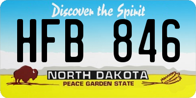 ND license plate HFB846