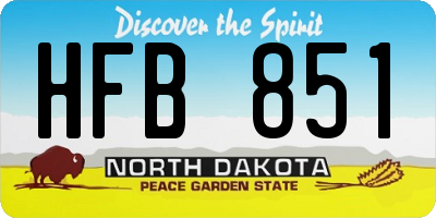 ND license plate HFB851