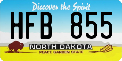ND license plate HFB855