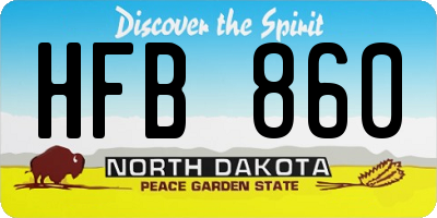 ND license plate HFB860