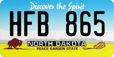ND license plate HFB865