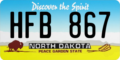 ND license plate HFB867