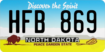 ND license plate HFB869