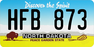 ND license plate HFB873