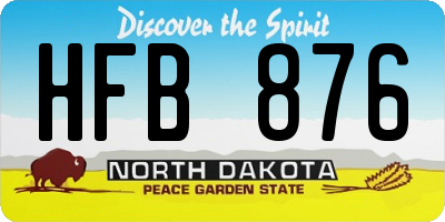ND license plate HFB876