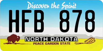 ND license plate HFB878