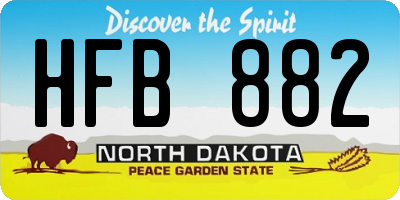 ND license plate HFB882
