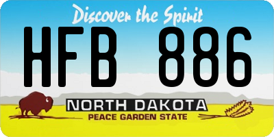 ND license plate HFB886