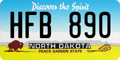 ND license plate HFB890