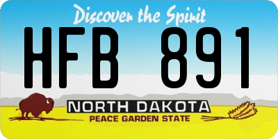 ND license plate HFB891