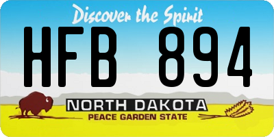 ND license plate HFB894