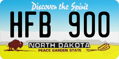 ND license plate HFB900