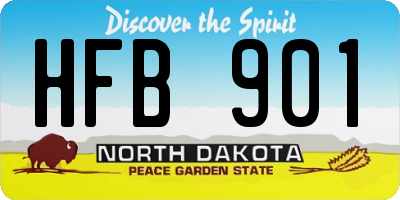 ND license plate HFB901