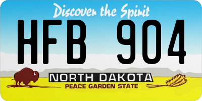 ND license plate HFB904