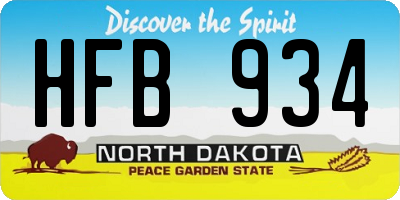 ND license plate HFB934