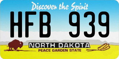 ND license plate HFB939