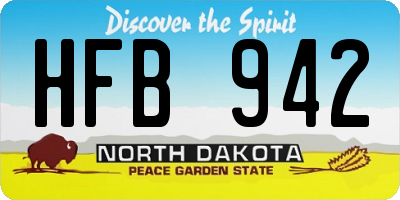 ND license plate HFB942