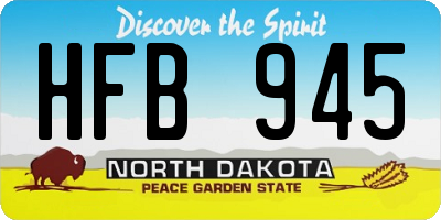 ND license plate HFB945