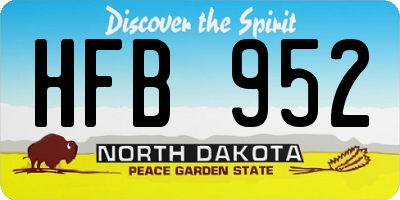 ND license plate HFB952