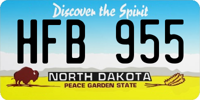 ND license plate HFB955