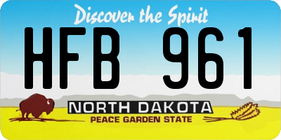 ND license plate HFB961
