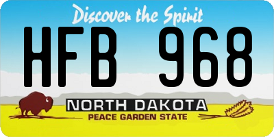 ND license plate HFB968