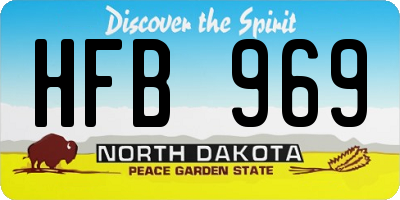 ND license plate HFB969