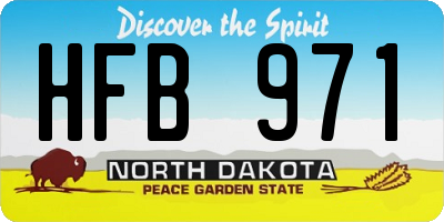 ND license plate HFB971
