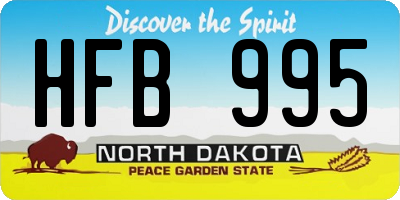 ND license plate HFB995