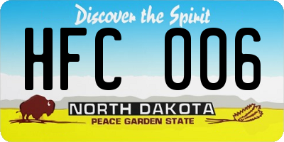 ND license plate HFC006