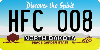 ND license plate HFC008