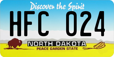 ND license plate HFC024