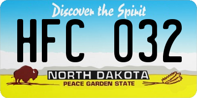 ND license plate HFC032