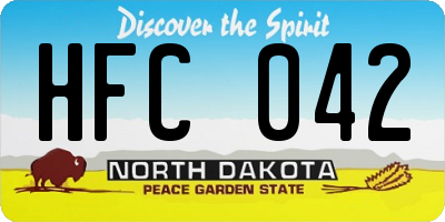ND license plate HFC042