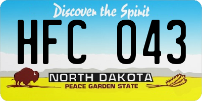 ND license plate HFC043