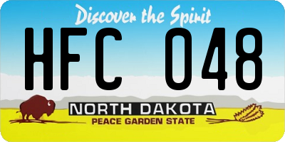 ND license plate HFC048