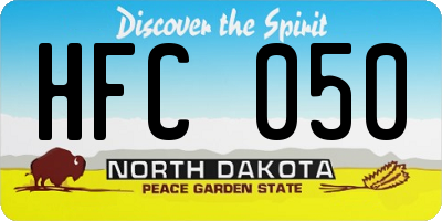 ND license plate HFC050