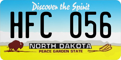 ND license plate HFC056