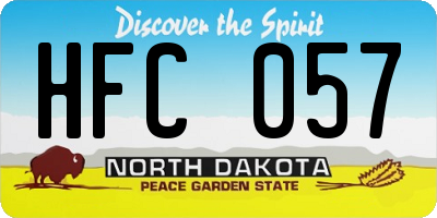 ND license plate HFC057