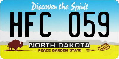 ND license plate HFC059