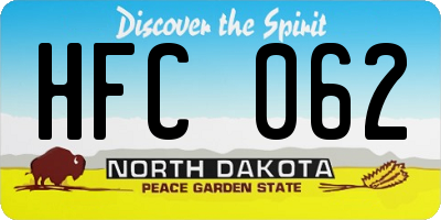 ND license plate HFC062