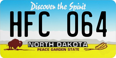 ND license plate HFC064