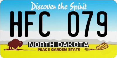 ND license plate HFC079